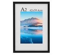 A2 Frame, A2 Photo Frames, A2 Picture Frames with Mount, Black Picture Frames for A2 Print, Frame for Wall Mount, Black