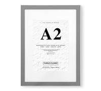 A2 Grey Picture Frame with White A3 Mount, Fits Poster, Photo, Print, or Certificate with Safety Glass Hang on Wall in Portrait or Landscape