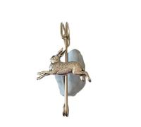 A2 Hare kilt pin Scarf or Brooch pin pewter emblem 3" 7.5 cm handmade in sheffield