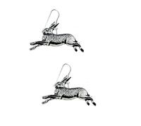A2 Hare Made from fine English pewter with Sterling Silver 925 Stamped Hook Earrings