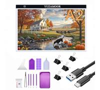 A2 LED Light Pad for Diamond Art, Sketching, Painting - Adjustable Brightness, Sketching, Tracing - USB Powered Complete Art Light Board Kit with Clips