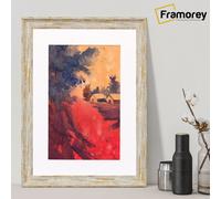 (A2 Pic (A1 Frame)) White Vintage Distressed Effect Picture Frame, Wall Hanging Photo Frames, Home Décor Frame With White Mount