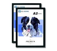 A2 Picture Frame 59.4x42CM Posters & Pictures, Large A2 Frame With Strong & Clear Acrylic Sheet, This Elegant Photo Frame is perfect for Large Pictures (A2 Black - Pack of 2)