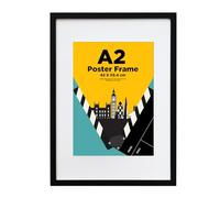 A2 Picture Frame, A2 Frame 100% Solid Wood Matted for A3, a2 Photo Frame with Acrylic Glass, A2 Poster Frames for Wall Mounting, 42 X 59.4 cm Certificate Frames for Portrait, Black