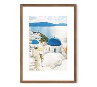 A2 Picture frame, Solid Oak Wood 16.5 x 23.5 inch Poster Frames with Mat 11.7 x 16.5 for Photo, A2 Size Frames Matted to A3 Print, 16.5 by 23.4 Hanging Frames, Tempered Glass, Walnut