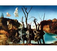 A2 POSTER (24/16.5 inch) (60/42cm) - Swans Reflecting Elephants Surreal Lake Reflection by Salvador Dali