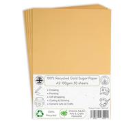 A2 Recycled Gold Sugar Paper 100 GSM 50 Sheets by BCreative ®