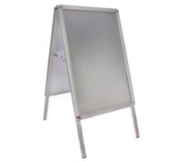 A2 Silver Board Aluminium Chrome Round Notice Display Shop Retail 910X463X700mm