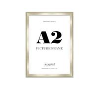 A2 Silver Picture Frame - Rustic Wood Industrial Effect Photo Frame for Wall Display, Ideal for Posters, Prints & Home Décor, Wall Hooks, 32mm Edge - 1 Pack