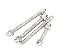 A2 Stainless Steel Full Threaded Rod Bar Studding Thread And Dome Nuts Combination Set M3 M4 M5 M6 M8(110mm,M3(5sets))