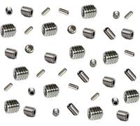 A2 Stainless Steel Grub Screws (Mixed 40 Pack) - M3, M4, M5 & M6 x 5mm Flat, Cone or Cup Point Allen Key Screws (Din916 Cup Point, 10 Each)