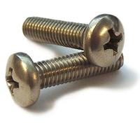 A2 Stainless Steel Pan Phillips Machine Screws, 1/4"-28 UNF, 1/2" - 2" Long, Multi Pack Sizes (20, 1/4 X 1/2")