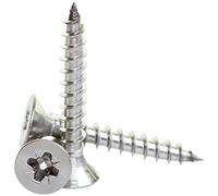 A2 Stainless Steel Pozi Countersunk Chipboard Screws Fully Threaded Wood Screw 6 x 80-50 Pack