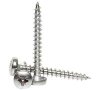 A2 Stainless Steel Pozi Pan Head Chipboard Screws Fully Threaded Wood Screw 4 x 50-20 Pack