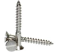 A2 Stainless Steel Slotted Flat Head Countersunk Wood Screws DIN 97 3.5 x 20 / No.6 x 3/4" - 30 Pack