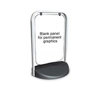A2 White Swinger Pavement Sign A-Board Display Stand, Blank Panel for Printed Sign