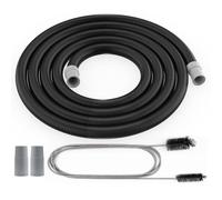 A20015 Ribbed Hosing with A304 Rubber Adapter for Fluval - Aquarium Filter Tubing Replacement Part Compatible with Fluval 304/305/306/307/404/405/406/407 with Brush