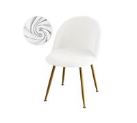 (A21) Pink Velvet Duckbill Chair Cover Round Bottom Stool Accent Low Back Dinning Makeup Chair Cover Big Elastic Balcony Seat Cover-e