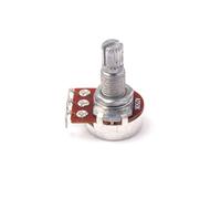 A250k Guitar Potentiometer Metal Mini Long Shaft Volume Tone Control | Curved Leg Replacement Part, Knurled Split Stem, Push-on Knob Fit, Compatible Guitar Electronics Soldering and Assembly