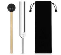A256 Hz Tuning Fork Set with Silicone Hammer and Storage Bag for Sound Therapy, DNA Repair, Musical Instrument and Meditation