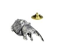 A26 Spaniel with Pheasant in mouth English Pewter Lapel Pin Badge XTSPBA26
