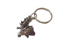 A27 Moose’s Head made of fine English Pewter on a split ring key-ring Handmade with prideindetails gift packed handmade in sheffield