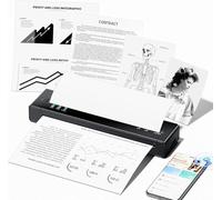 A28U Portable Printer A4, Receipt Printer Weighs only 585g, 300DPI Sharp Printing & 1500mAh Long Battery, Bluetooth Compatible with iOS & Android, Wireless Inkless Printer for Mobile Office Travel