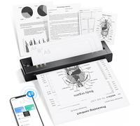 A28U Portable Printer A4, Thermal Printer Weighs only 585g, 300DPI Sharp Printing & 1500mAh Long Battery, Bluetooth Compatible with iOS & Android, Wireless Inkless Printer for Mobile Office Travel