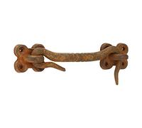 A29 Cabin Hook, 4 inches Iron Eye Latches Cabin Door Gate Latches, Window Sash Catch Hook Lock, Rust Finish