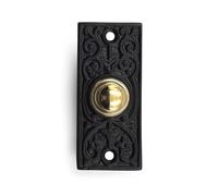 A29 Iron Push Button Doorbell, Black Powder Coat