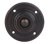 A29 Oil Rubbed Bronze Doorbell Button - 2 3/8" x 2 3/8" - Vintage Decorative Style Push Button in Brass with Recess Mount - Antique Finish, Wired for Two-Wire Chimes, Weatherproof, DIY Installation