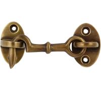 A29 Solid Brass Cabin Hook Eye Latch Cabin Door Gate Latches Window Sash Catch Hook Lock Antique Brass Finish