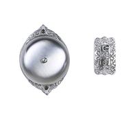 A29 Victorian Wireless Doorbell - Old Fashioned Door Bell with Manual Hand Turn Chime - Vintage Mechanical Ringer with Satin Nickel Finish - Traditional Front Door Alarm, Antique Home Accessories