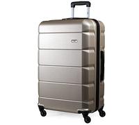 A2B 30-Inch Checked Luggage with Wheels - Hard Sided Large Lightweight Suitcase Satra Tested Zips, Handles & Wheels Spacious Interior AB001 (Champagne, Large)