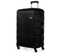 A2B 30-Inch Checked Luggage with Wheels - Hardsided Large Lightweight Suitcase Satra Tested Zips, Handles & Wheels Spacious Interior AB001 (Black, Large)
