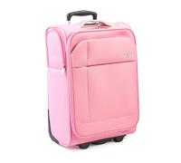 A2B Lightweight 19" Cabin Carry On Suitcase - Soft Shell Extra Small Luggage with 2 Spinner Wheels | Ideal for Traveling, on Cruises, Trains, Hotel Stays AB006 (Pink/Light Grey)