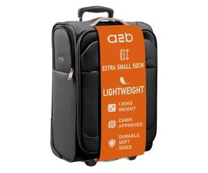 A2B Lightweight 19" Cabin Carry On Suitcase - Soft Shell Extra Small Luggage with 2 Spinner Wheels | Ideal for Traveling, on Cruises, Trains, Hotel Stays AB006 (Charcoal/Light Grey)