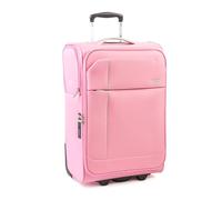 A2B Lightweight 22" Cabin Carry On Suitcase - Soft Sided Small Luggage with 2 Spinner Wheels | Ideal for Traveling, on Cruises, Trains, Hotel Stays, Villas Holidays | AB006 (Pink/Light Grey)
