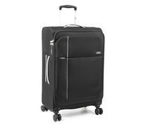 A2B Lightweight 26" Medium Suitcase - Soft Sided Luggage with 8 Spinner Wheels | Ideal for Traveling, on Cruises, Trains, Hotel Stays, Villas Holidays | AB006 (Black/Light Grey)