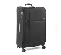 A2B Lightweight 30" Large Suitcase - Soft Shell Luggage with 8 Spinner Wheels | Ideal for Traveling, on Cruises, Trains, Staycations, Villas | AB006 (Black/Light Grey)