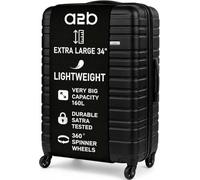A2B Luggage Hardside Suitcases with Wheels - Extra Large 160L Capacity Hard Shell Sided Luggage Quality Tested Wheels & Handles (Black, XL)