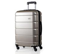 A2B Medium Checked Hold 26-Inch Luggage - Champagne Hard Sided Travel Suitcase with 4 Spinner Wheels | Hard Shell Hold Bag Weight 3.4kg Cap 64.5L Height 67cm/26 AB001 (Champagne, Medium)