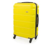 A2B Medium Checked Hold 26-Inch Luggage - Yellow Hard Sided Travel Suitcase with 4 Spinner Wheels | Hard Shell Hold Bag Weight 3.4kg Cap 64.5L Height 67cm/26 AB001 (Yellow, Medium)