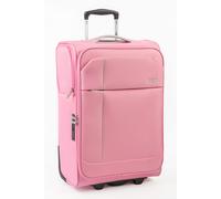 A2B Lightweight 22" Cabin Carry On Suitcase - Soft Sided Small Luggage with 2 Spinner Wheels | Ideal for Traveling, on Cruises, Trains, Hotel Stays, Villas Holidays | AB006 (Pink/Light Grey)
