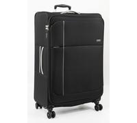 A2B Lightweight 30" Large Suitcase - Soft Shell Luggage with 8 Spinner Wheels | Ideal for Traveling, on Cruises, Trains, Staycations, Villas | AB006 (Black/Light Grey)