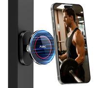 A2C All-Metal Gym Magnetic Phone Holder, High-End Workout Gift for Men Women [Strongest Dual Magnet] Attaches to Iron Metal Portable Integrated Gym Phone Mount for iPhone 16 15 14 13 12 Series(Black)