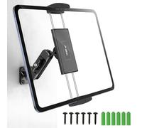 A2C for iPad Wall Mount, Heavy Duty Drill Mount Tablet Holder for Walls Kitchens, Metal Base & Arm 360° Adjustable Wall Mount for iPad Compatible with 4.7”-13” Devices