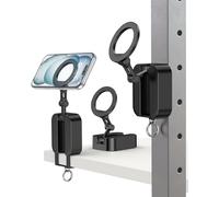 A2C Magnetic Gym Phone Holder with Clamp, for MagSafe Foldable Multi-Surface Phone Stand for Gym, Travel&Desk, 360° Adjustable, iPhone 17/16/15/14/13/12, Samsung Galaxy, Pixel，Gym Gifts for Men/Women