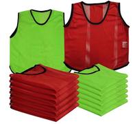 A2Z 12 Pack Sports Training Mesh Bibs Lightweight Comfortable - Bibs 760 6Green/ 6Red XL/2XL