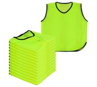A2Z 12 Pack Sports Training Mesh Bibs Lightweight Comfortable - Sports Bibs Yellow 12 Pack S/M/L